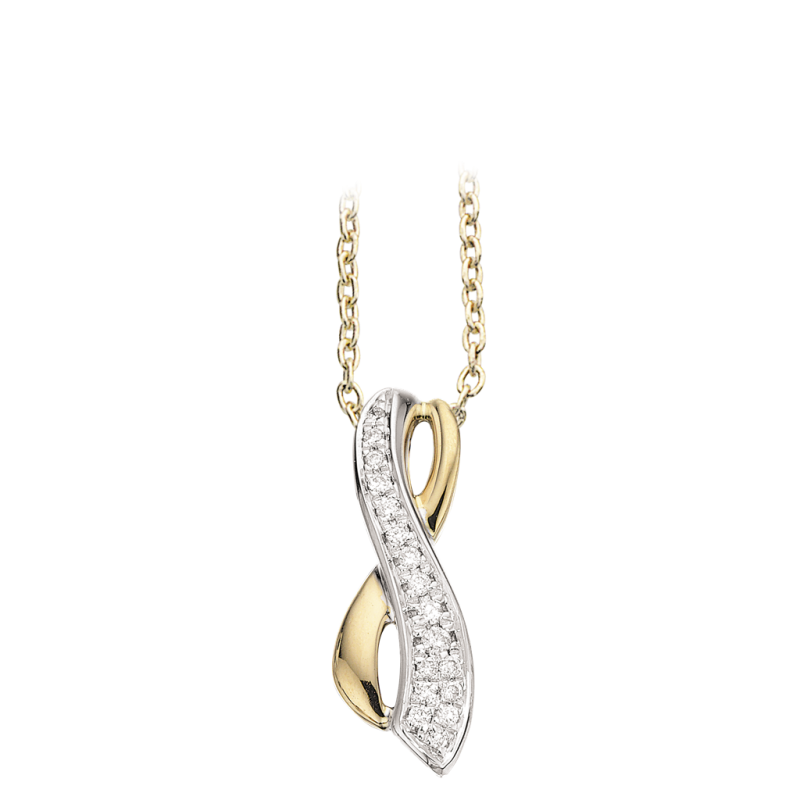 14 Karat Guld Vedhæng med Diamanter - Elegance til Alle Anledninger
