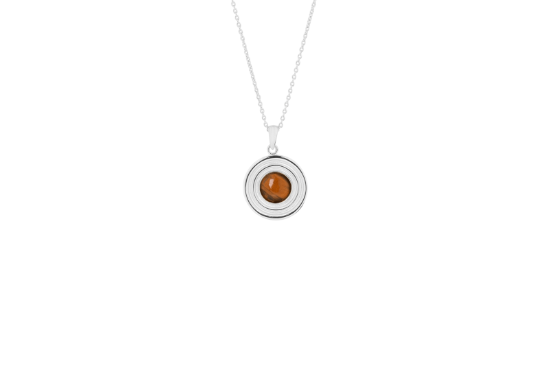 Sølv Anker Halskæde med Tiger Eye – Unik Amulet til Gave