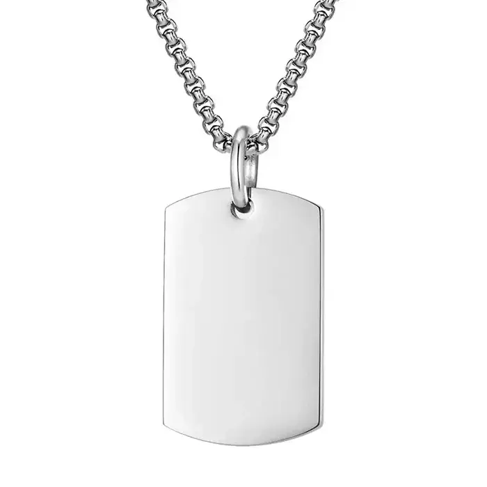 Blank hundetags i ædelstål – perfekt til personlig stil!