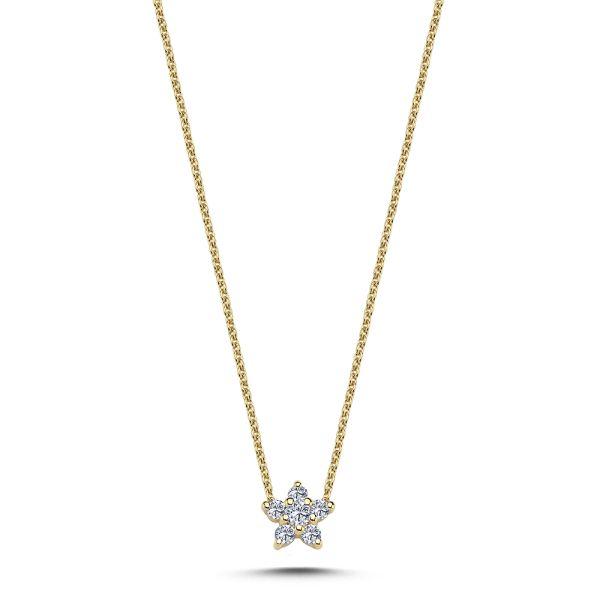 Stella Large 14 Karat Guld Halskæde Fra Nuran Med Diamanter 0,21 Carat - Nuran Halskæder  - 1500000004753