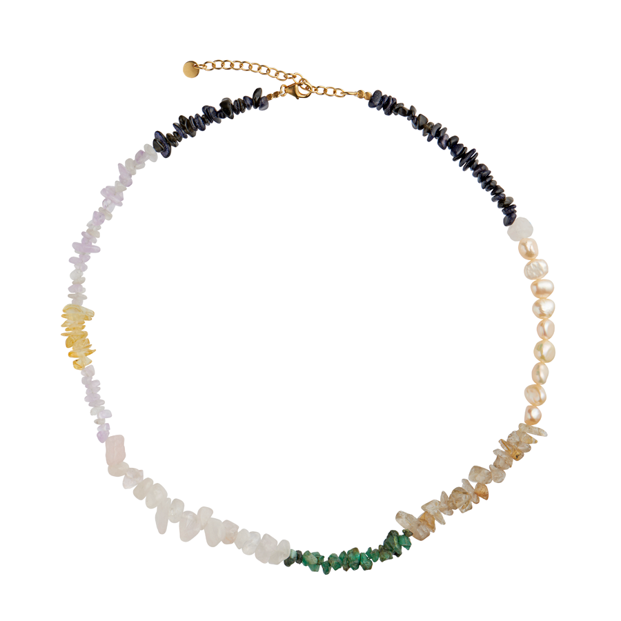 Crispy Coast Necklace Pacific Colors With Pearls & Gemstones - Stine A Halskæder  - 5712778016798