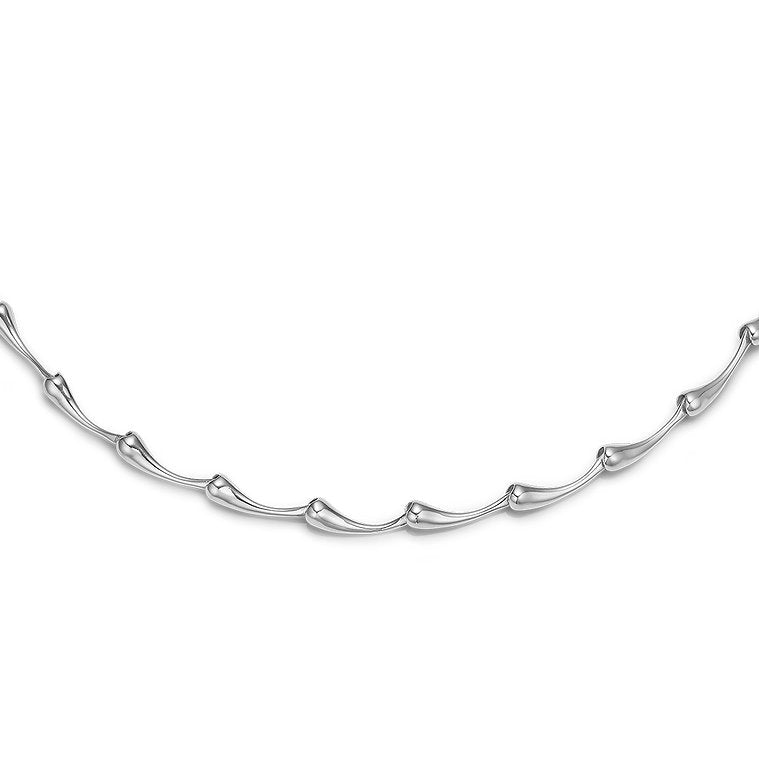 Randers Sølv Sølv Collier Med Dråbe Formet Led 245107 - Randers Sølv Halskæder  - 1233690231006