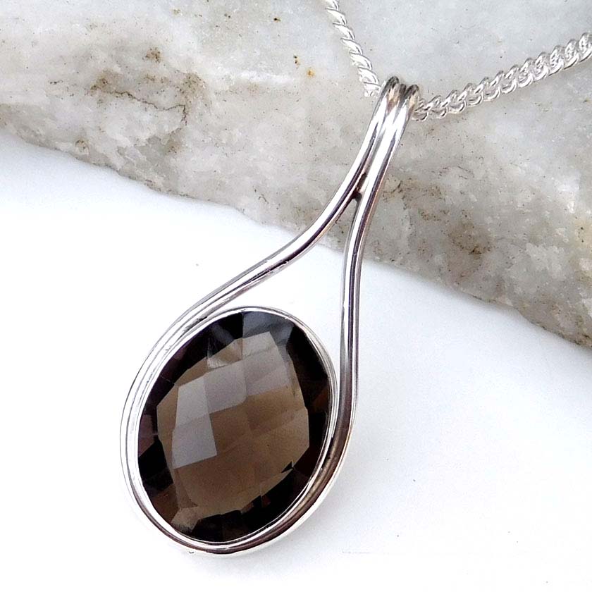 Halskæde Med Brun Røg Kvarts - Niibuhr Jewelry Halskæder
