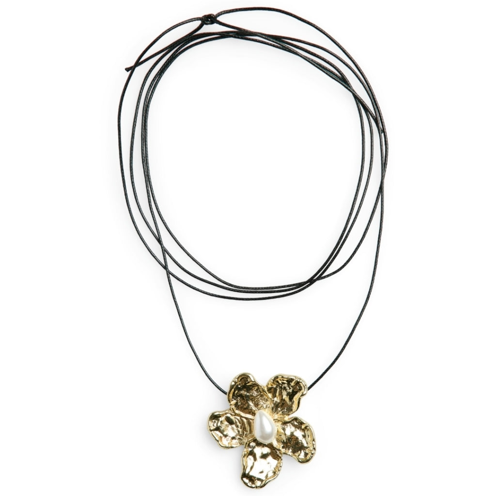 Sort Pieces Dame Halskæde Pcsandra Gold Colour Black - Pieces Halskæder  - 5715615706517