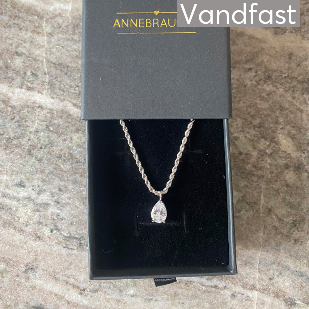 Annebrauner Swirl Drop Necklace - Cab Halskæder  - 2008668373151