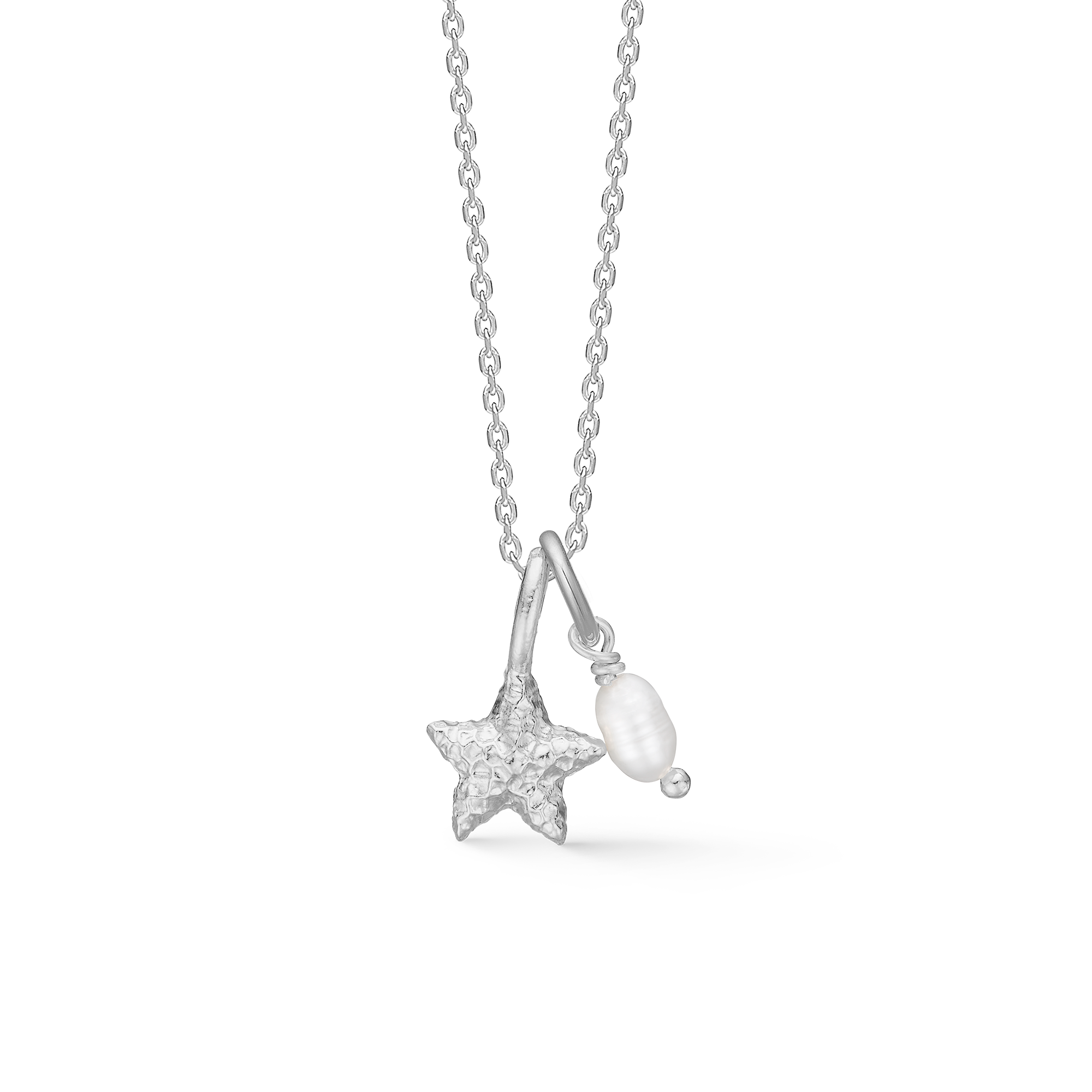 Studio Starfish Lustre Sølv Halskæde Med Søstjerne Perle 7123903 - Studio Z Halskæder
