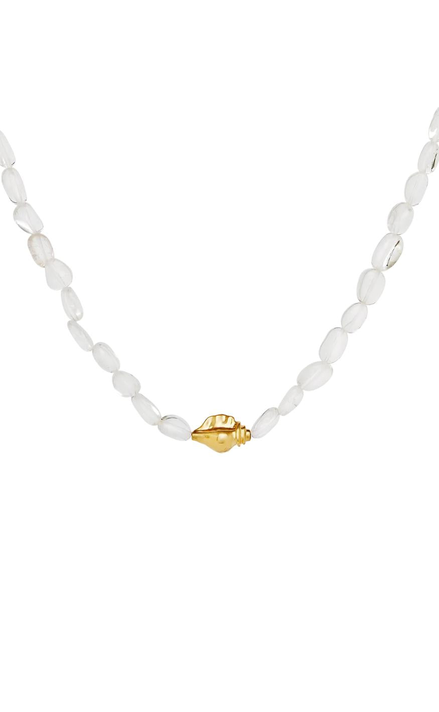 Gold Colour Maanesten Halskæde Bonadea - Maanesten Halskæder  - 5715336012683