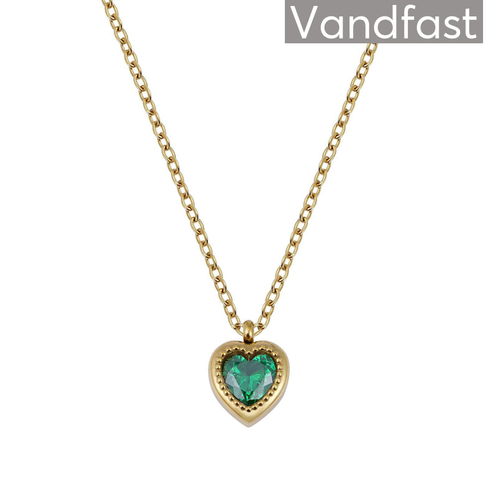 Grøn Annebrauner Passion Heart Necklace Green - Cab Halskæder  - 2003824796836