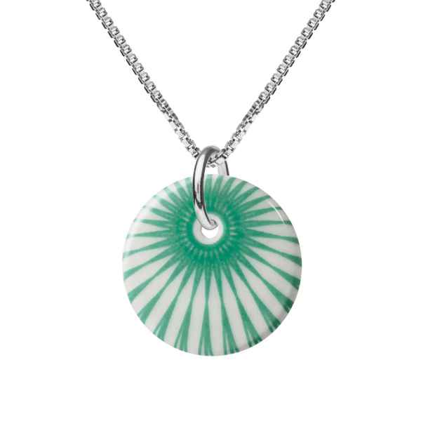 Grøn Splash Sea Green Sterling Sølv Halskæde Fra Scherning Med Porcelæn - Scherning Halskæder  - 1500000001805