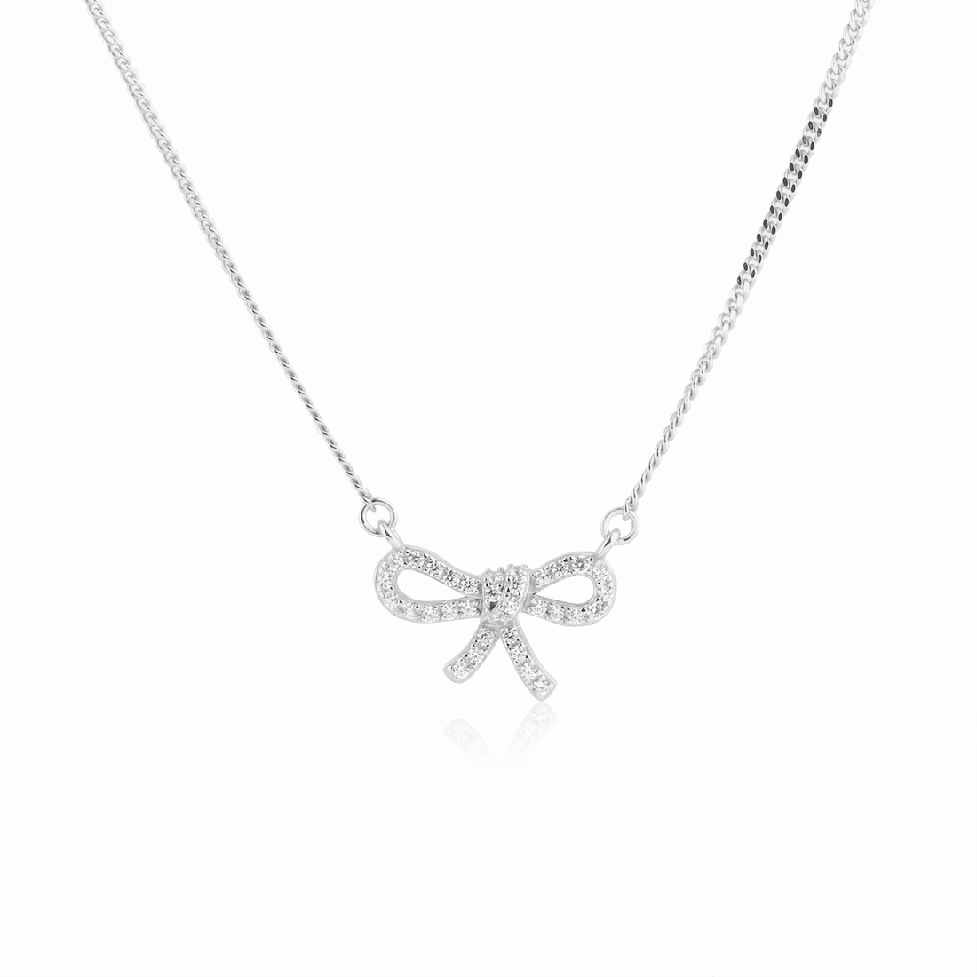 Bow Tie Necklace Silver - Aqua Dulce Halskæder  - 5740013859039