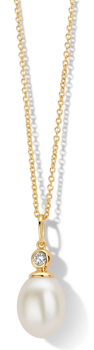 Figaro Pendant Forgyldt Sølv Halskæde Fra Spirit Icons Med Ferskvandsperle - Spirit Icons Halskæder  - 5711524872527