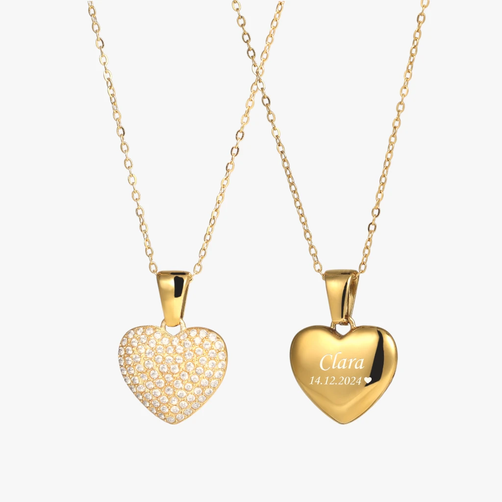 Hjerte Halskæde Zirkoner 18k Jewelries - Halskæder
