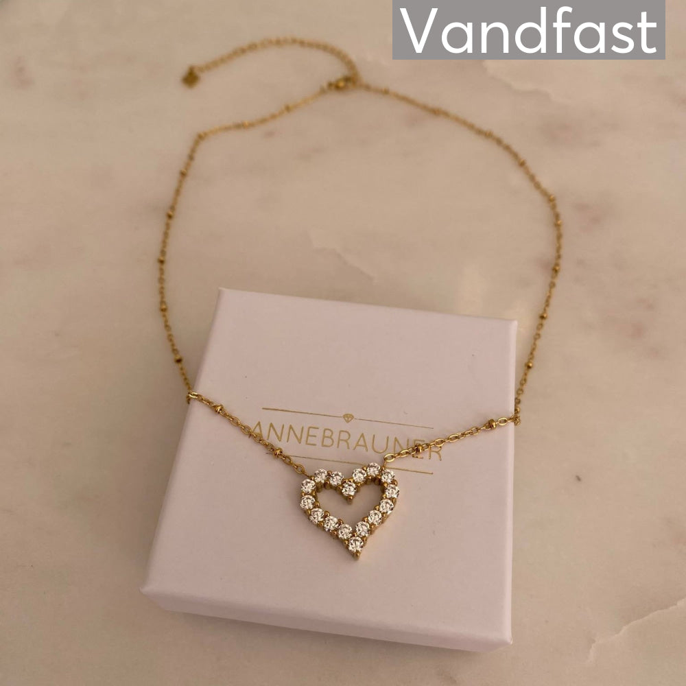 Annebrauner Big Heart Necklace Clear - Bi Halskæder  - 2002987354273