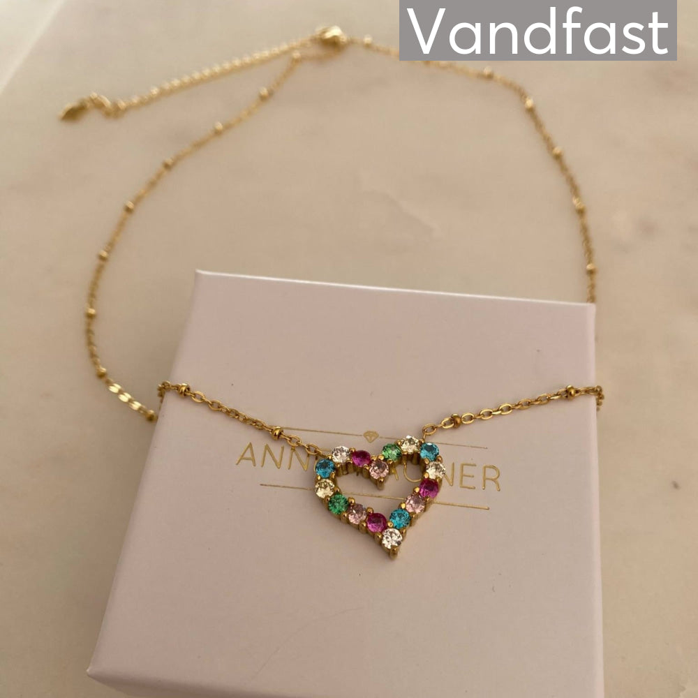 Pink Annebrauner Big Heart Necklace Rose - Bi Halskæder  - 2004690307232