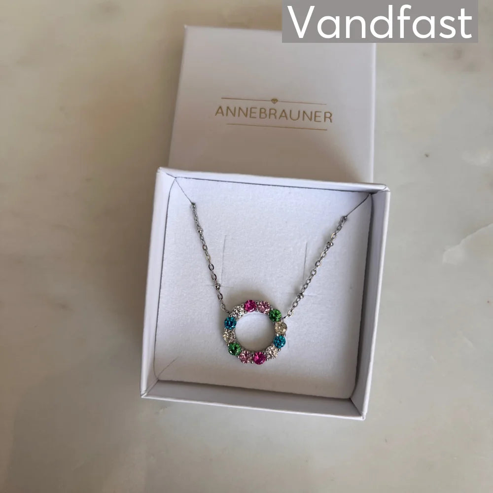 Pink Annebrauner Big Rose Circle Necklace - Bi Halskæder  - 2006818148512