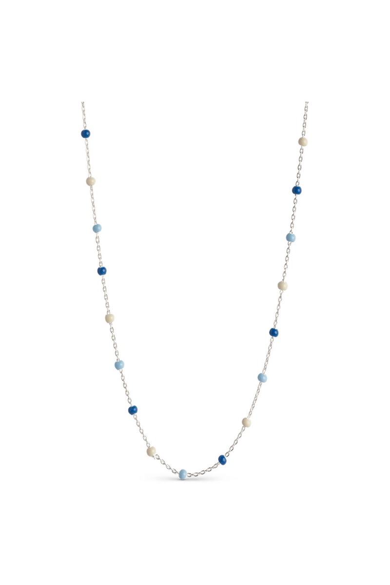 Blå Enamel Halskæde Necklace Lola 38x2 Marine - Enamel Halskæder  - 5714274025236