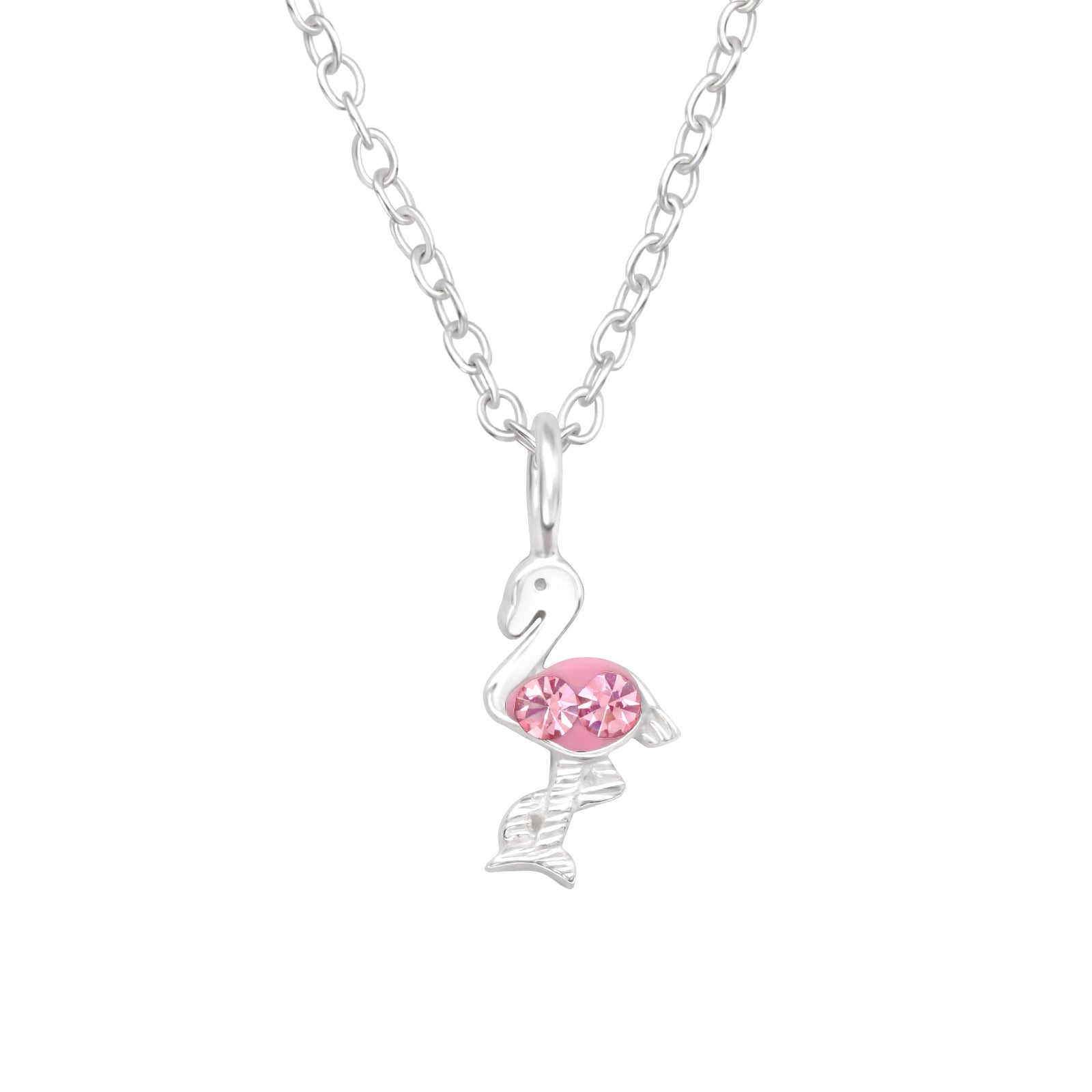 Halskæde Med Flamingo Sølv - Luxbaby.dk Halskæder  - 6852491739290