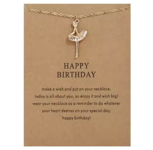 Happy Birthday Forgyldt Halskæde Ballerina - Smikka Halskæder