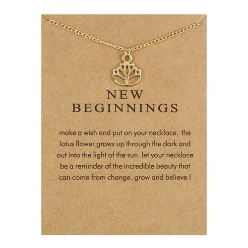 New Beginnings Forgyldt Halskæde Lotus Vedhæng - Smikka Halskæder