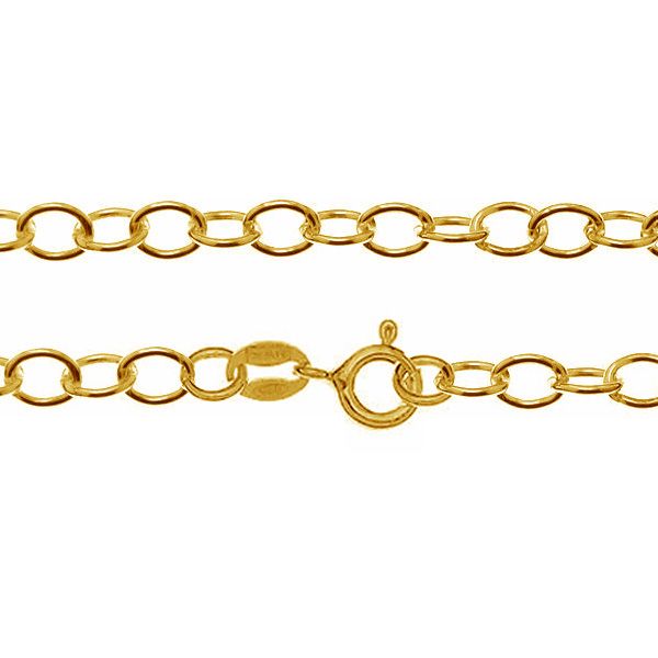 Guld Halskæde Rund Anker Kæde Forgyldt Sterlingsølv - Silveks Halskæder  - 05740034056660