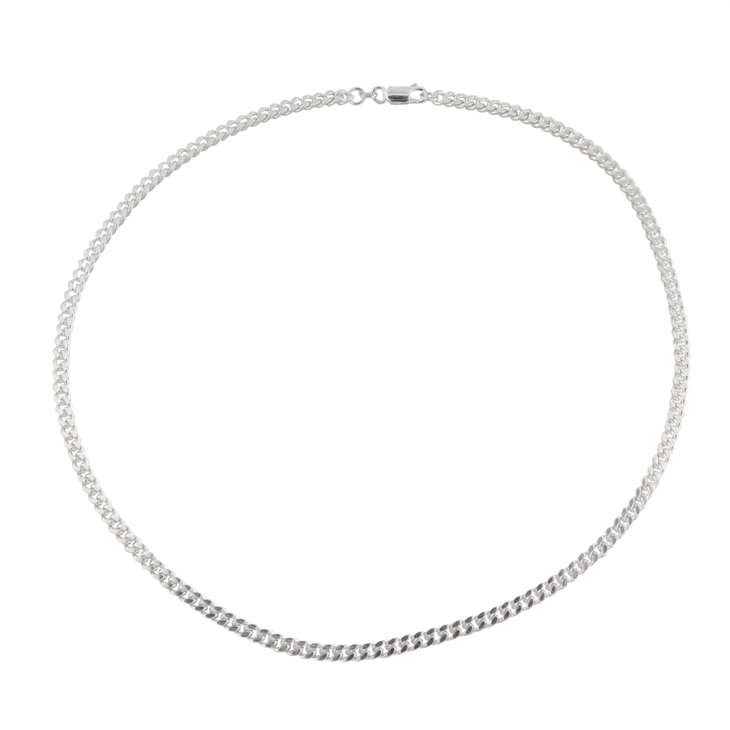Sølv Halskæde Panser Facet Kæde Sterling 55cm - Spain Halskæder  - 05740034091883