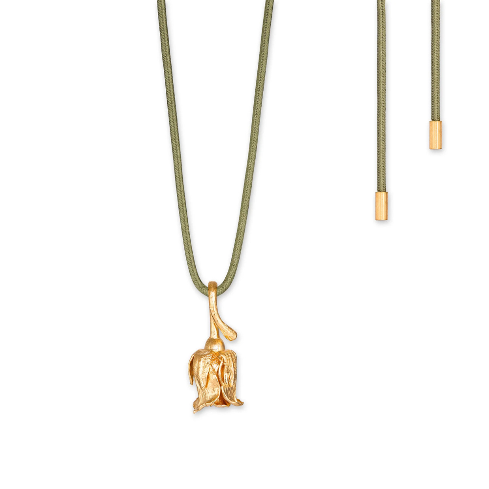 Grøn Flora Danica Rose Med Oliven Halskæde 02ct Diamant Ros Silkne - Flora Danica Halskæder