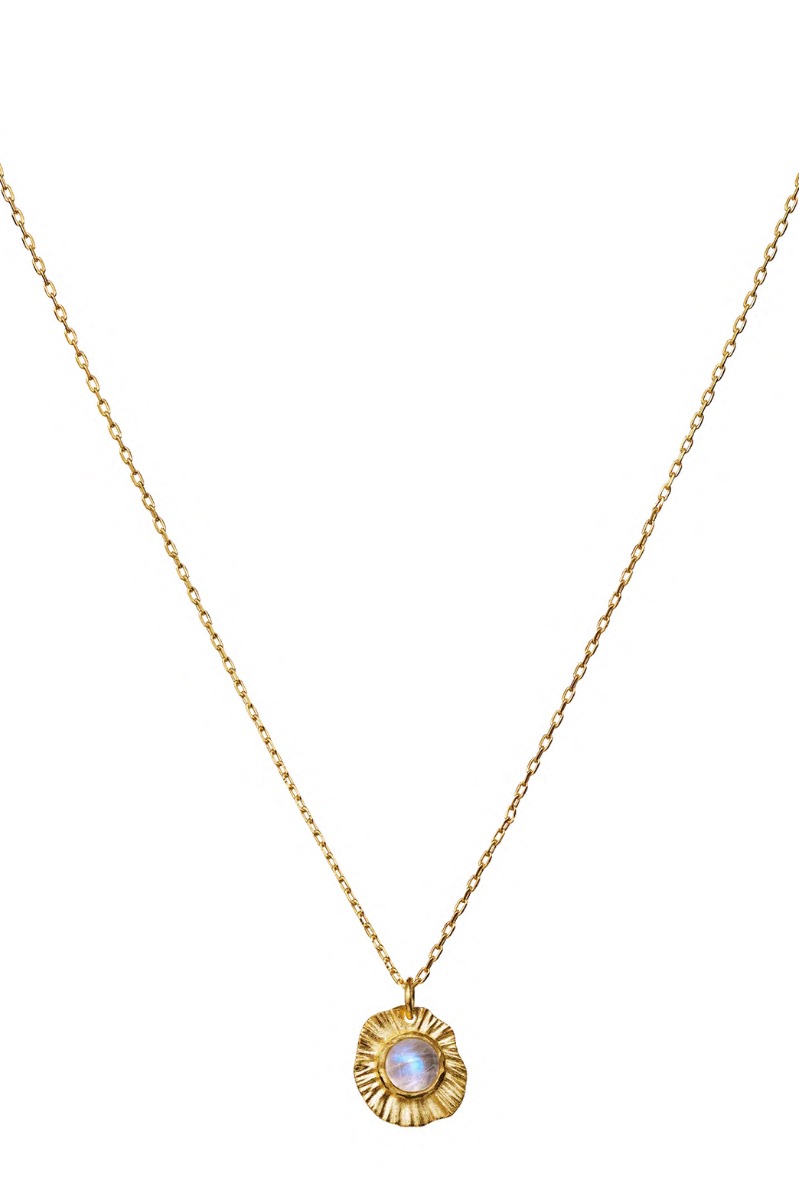 Guld Maanesten Halskæde Astra Necklace - Maanesten Halskæder  - 5715336127813