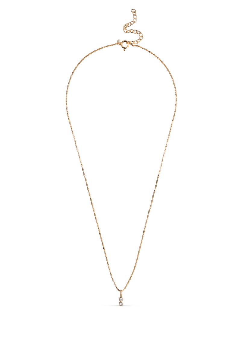 Guld Enamel Halskæde Necklace Twin Clear Gold - Enamel Halskæder  - 5714274032944