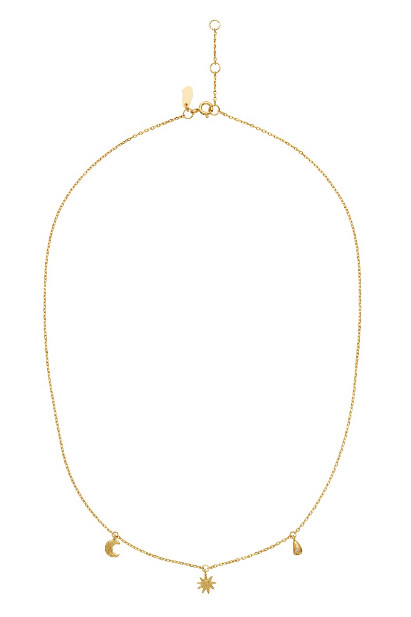 Guld Maanesten Halskæde Sadie Necklace - Maanesten Halskæder  - 5715336013994