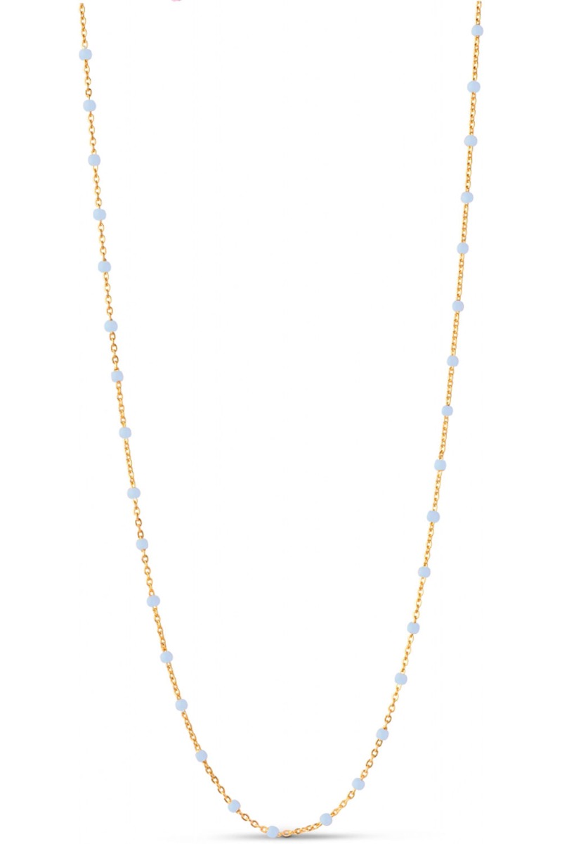 Guld Enamel Halskæde Lola Necklace Sky - Enamel Halskæder  - 5714274015787