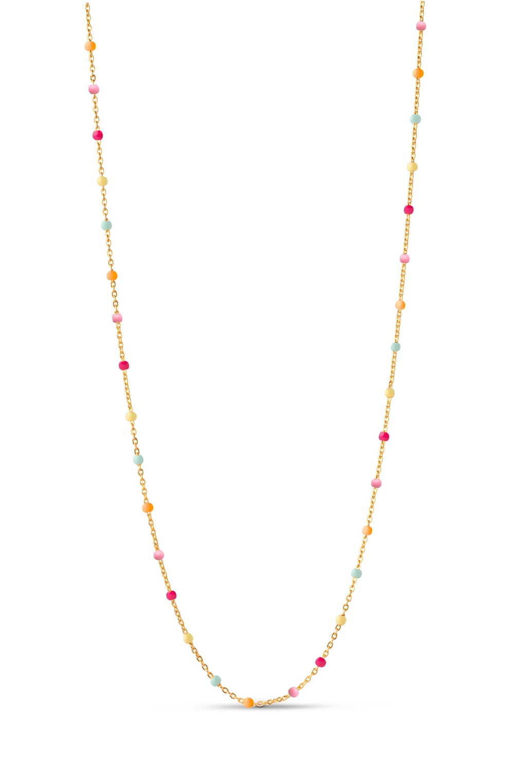 Enamel Halskæde Lola Necklace Rainbow Gold - Enamel Halskæder  - 5714274013875