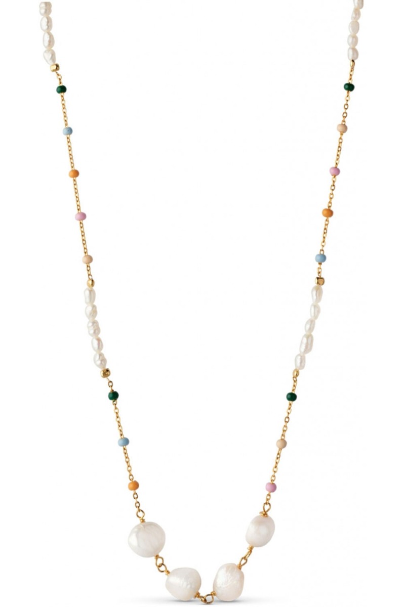 Multifarvet Enamel Halskæde Lola Perla Necklace Dreamy Pearl - Enamel Halskæder  - 5714274017057