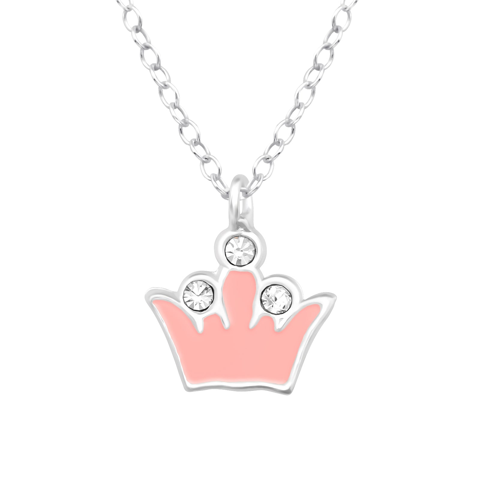 Halskæde Med Prinsessekrone Sølv - Luxbaby.dk Halskæder  - 5854593220762