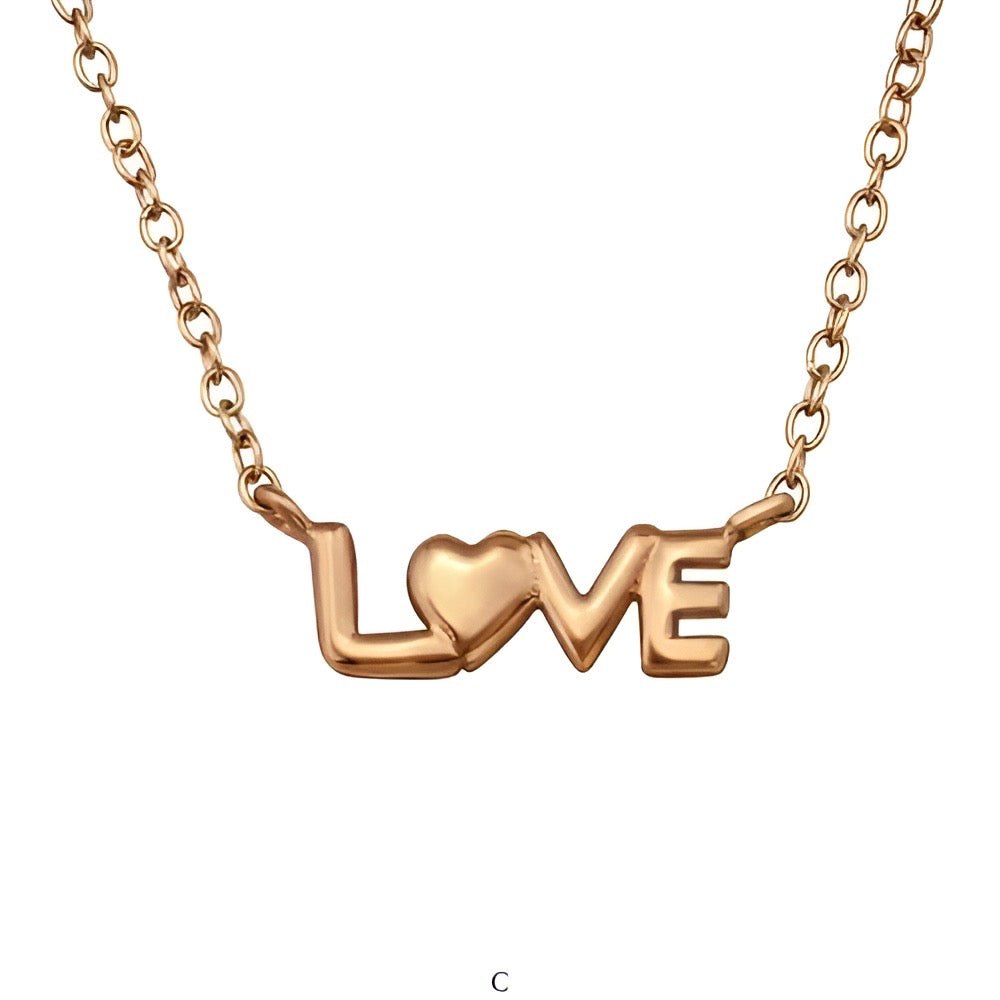 Rosa Ampquotloveampquot Halskæde Guld Buump Jewelry Buump - Buump Halskæder