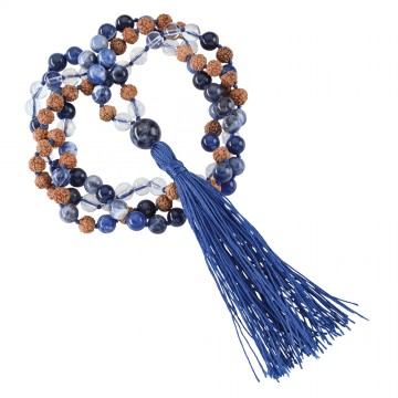 Mala Kæde Med Sodalite Bjergkrystal Rudraksha Halskæder Godkarmashop - Phoenix Import Halskæder