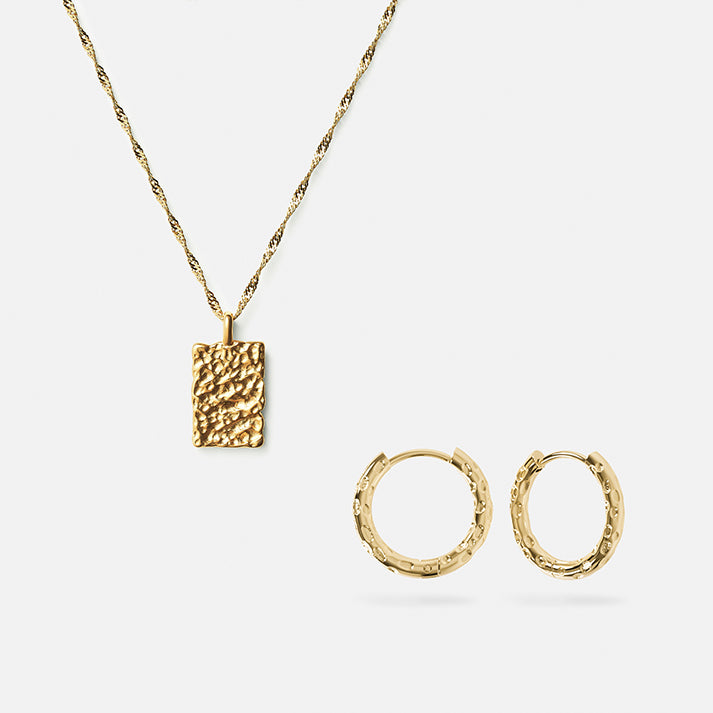Meteor Halskæde & Hoops 18k Guldbelagt - Josephine Nord Halskæder