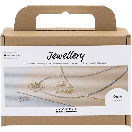 Mini Diy Kit Smykker Halskæde Med Wirevedhæng Forgyldt - Diverse Halskæder  - 5712854739160