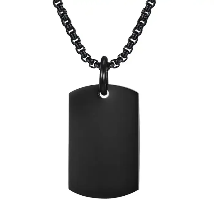 Dog Tags Sortcoatet ædelstål - Halskæder